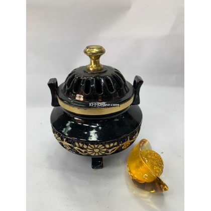 3寸黑色铜檀香炉